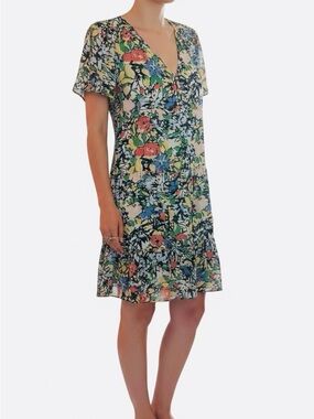 Parker Savannah Floral Silk Blend Shift Dress in Cannes Floral
